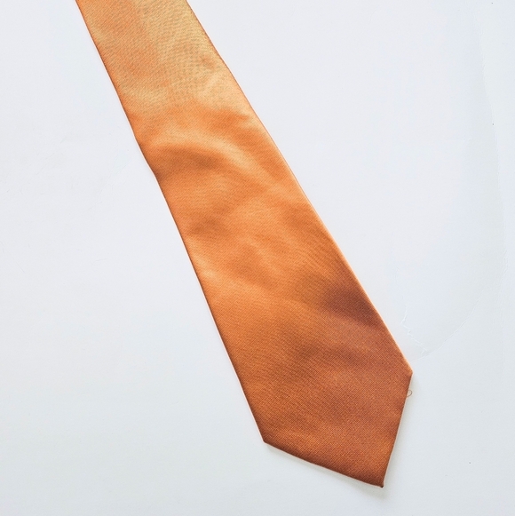 Kai Long 100% Silk Orange Tie - Picture 1 of 3